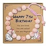 Sereney 7 Year Old Girl Birthday Gifts, Adjustable Beaded Bracelet as 7th/7yr Year Old Girl Birthday Gifts for Seven Daughter Niece Granddaughter Girl