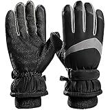 Trifabricy Winter Ski Gloves - Windproof Waterproof Winter Gloves with Touchscreen, Thermal Warmth for Skiing, Snowboarding, Driving, Black