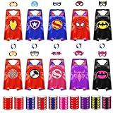 Dress Up Toys - Double Side Superhero Capes and Masks, Costumes Set for Kids - Ideal for Cosplay, Birthday Party, Christmas, Halloween - Fun Gift for 3-10 Year Old Boys and Girls