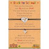 EOBOH Back to School Stuff, Hollow Kindergarten Bracelet Mommy and Me, 2 PCS First Day of School Bracelet, No Burrs Back to School Adjustable Mother Daughter Bracelets Prek Boys Girls Essentials