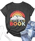 FYAPHION Reading Shirts Womens Read Books Tshirts Book Lovers Gifts for Teachers Librarian Readers BookwormsDark Gray XXL