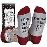 Cavertin Funny Socks for Women with Gift Box Cat Lover Dog Mom Book Lover Cat Mom Llama Unicorn Sloth Corgi (Cat Lover)