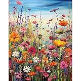 HITIRECOVI Wild Flowers Paint by Numbers Kits for Adults,Flower Paint by Numbers Kits,Adult Paint by Number Kits on Canvas Flowers,Home Wall Decor(16x20in)