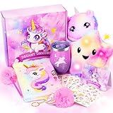 18PCS Unicorns Gifts for Girls Kids Toys 3 4 5 6 7 8 9 10 Years Old with Diary/Light Up Plush Star Pillow/ Water Bottle/Eye Mask/Crossbody Bag/Headband Teen Girl Birthday Christmas Unicorn Toy