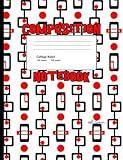 Mod Circles Squares Composition Notebook: College Ruled Lined 200 Page Book (7.44 x 9.69)