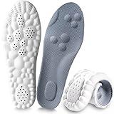 4D Cloud Insoles for Men and Women, Arch Support Insoles, Memory Foam Insoles, Shock Absorption and Cushioning Sports Shoe Insoles for Foot & Joint Support (X Men 9-10 | Women 10-11, Gray)