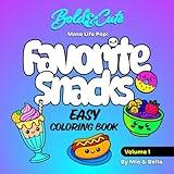 Bold & Cute Favorite Snacks Coloring Book 1: Simple, Big-Line Art for Kids | 30 Fun Snacks Pages (Chocolate Strawberry Crepes, Boba Tea, Macarons & More)