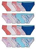 Fruit of the Loom Girls' Cotton Bikini Underwear Multipacks, 20 Pack-Fashion Assorted, 10