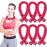 Cozypower 6 Pcs Cooling Neck Wraps with Button Cooling Bandana Neck Cooler Scarf for Hot Weather Ice Neck Wrap Summer Outdoor(Pink)