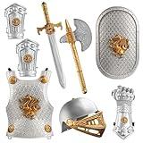 Dress Up America - Kids Knight Armor Costume Set – Medieval Role Play with Shield, Helmet, Sword & Accessories – Royal Dress-Up for Boys Ages 3–10