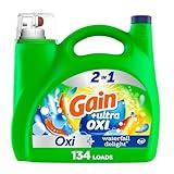 Gain Ultra Oxi Liquid Laundry Detergent, Waterfall Delight, 134 Loads
