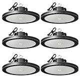 lvsdak UFO LED High Bay Lights 250w (Eqv.1000w Mh/Hps/Hid),5000K Daylight 37500lm with 5ft Cable High Bay Led Shop Lights Commercial Lighting Fixture for Warehouse Workshop Barn Factory 6 Pack