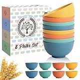 Homienly Wheat Straw Small Bowls, Unbreakable Dessert Bowls set of 8-10 OZ Mini Bowl for Kitchen, Microwave and Dishwasher Safe Small Bowl for Snack, Ice Cream, Yogurt,Portion Control - Multi, Matte