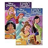 Disney Princess Coloring Book 2 Titles, Fun Game Workbook for Learning Drawing Coloring, Gift for Kids Toddler Activity at Classroom Home, 80 Pages, 2-Pack