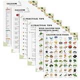 Honoson 6 Pcs High Calcium Foods List Poster Osteoporosis Food List Reference Chart for Post Menopausal Calcium Deficiency Bone Health Diet Nutrition Food for Patient Women Elder Kitchen Fridge Wall