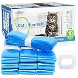 10 Pack Cat Litter Refill Bags 100% Enhanced Odor Control Generic Litter Refills Compatible with Standard, Plus, XL Pail
