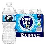 Pure Life Purified Water Bottles, 12 Pack - Still Bottled Water Enhanced with Minerals for a Crisp Taste, Plastic Bottles - 16.9 Fl Oz