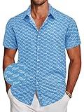 Funny Shirt Hawaiian Mens Funny Inappropriate Fun Adult Humor Button up Down Crazy Short Sleeve Gift Dirty Summer Cruise Cool Shirts Light Blue M
