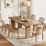 LITTLE TREE 71-Inch Dining Table, Rectangular Wooden Kitchen Table for 4-6 People, Modern Home Furniture with Heavy Duty Legs, Large Dinner Furniture Last Forever, Wood Grain