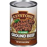 Keystone All Natural Ground Beef 14 Ounce Long Term Emergency Survival Food Canned Meat | Fully Cooked Ready to Eat | Gluten Free Family Pack of 1