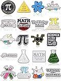 Kigeli 20 Pcs Science Pin Math Brooches Sign Badge Pin Cute Kawaii Chemistry Science Jewelry Cartoon Back to School Gift Lapel Laboratory Badges for Girls Boys Women Men