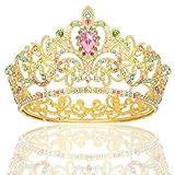 Wecoe Small Colorful Tiara For Flower Bouquets Accessories Mini Crown Birthday Princess Crown Cake Decorations Wedding Hair Accessories Ornaments Gifts