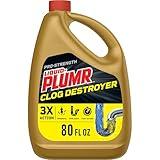 Liquid-Plumr Pro-Strength Clog Destroyer Gel with PipeGuard, Liquid Drain Cleaner - 80 Ounces (Package May Vary)
