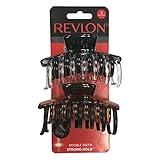 REVLON Strong Hold Hair Claw Clips, Brown/Black, 2 Count