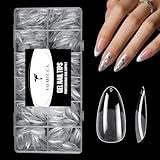 TOMICCA Nail Tips Clear Acrylic Nails 240Pcs Fake nails Medium Almond Nail Tips Pre-shape Gel Nails for Nail Extension False Nail Tips 12 Sizes