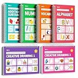 TIME X Magic Grooved Writing Practice Books, Reusable Handwriting Practice Books, Groove Workbooks, Handwriting Practice for Kids 3 +, Large Writing Practice Books (Practice 6-Books)