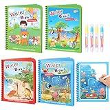 CMTOOP 4 Pack Reusable Water Coloring Books for Toddlers, Paint with Water Books,Mess-Free Coloring Book, Portable Educational Doodle Drawing Toy, Improving Children's Imagination, Color Perception