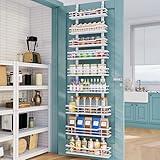 Eastherry Over The Door Pantry Organizer，9-Tier Over The Door Organizer with Adjustable Basket，Metal Hanging Pantry Organizers and Storage for Kitchen, Back of Door Seasoning Rack