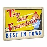 Sign Decoration Wall Art Try Our Fountain Sign Soda Malt Ice Cream Sundae Diner Cafe Burger Drug Store