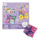 Ooly DIY Paper Kit, 24 Fortune Teller Designs & Stickers, Kit Includes 12 Completed, 6 Blank and 6 Color-in Folding Fortune Teller, Summer Crafts for Kids