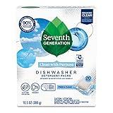 Seventh Generation Dishwasher Detergent Packs, Blasts Away Stuck-On Food, Free & Clear, 20 Packs