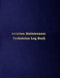 Aviation Maintenance Technician Log Book: AMT Aircraft mechanic logbook for aircaft repairs and mechanical record for mechanics | Blue leather print design