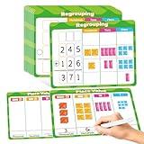 Laffunz 12 PCS Place Value Chart Dry Erase Flash Cards, Addition and Subtraction Learning Math Games for Kids, Base Ten Board Math Manipulatives 1st 2nd 3rd Grade Teacher Classroom Must Haves