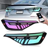 Archaic Colorful Tail Lights Compatible with 11th Gen Civic 2022-2024 Sedan,w Animation DRL/Sequential Turn Signal,Pair