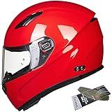 ILM Motorcycle Helmet Motocross Full Face Ultra Large Pinlock Insert Anti-Fog Visor ATV Casco Snowmobile for Men Women DOT(Red, 4X-Large)
