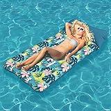 HomeKaren Oversized Pool Float Lounge Fabric-Covered 73" x 39", Inflatable Tanning Pool floaties for Adults, Pool Raft Lounger and Pool rafts & Inflatable Ride-ons for Pool Party, sea, Beach, Lake