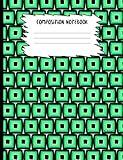 Mod Green Squares Composition Notebook: College Ruled Lined 200 Pages Book (7.44 x 9.69)