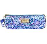 Lilly Pulitzer Cute Pencil Case, Colorful Zipper Pouch for Office Supplies, Small Travel Bag with Carrying Handle, Happy As A Clam
