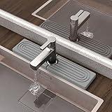 AKUVU Faucet Mat for Kitchen Sink - Super Absorbent Diatomite Fast Drying Stone, Quick Drying Splash Guard,Prevents Moisture Buildup Sink, Durable Protector for Kitchen,Bathroom Counter