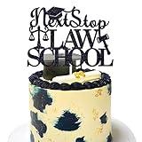 Next Stop Law School Cake Topper,Future Lawyer/Born to Argue, High School College Graduation Party Decorations Supplies, Black Glitter
