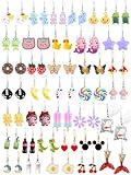 36 Pairs Cute Weird Fun Earrings for Teen Girls Unique Funky Cool Dangle Earrings Set for Women Multipack