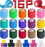 AZEN 16 Pack Self Adhesive Bandage Wrap, 2" X 5 Yards Elastic Cohesive Bandage Wrap, Color Athletic Tape, Vet Wrap, Ankle Tape
