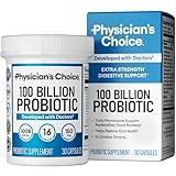 Physician's CHOICE 100 Billion Advanced Probiotic - 16 Strains + Organic Prebiotics - Digestive & Gut Health - Supports Occasional Constipation, Diarrhea, Gas & Bloating - Probiotics for Women & Men