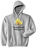 Crazy Dog T-Shirts Campfire Hoodie Funny Happy Camper Summer Camping Outdoor Hooded Sweatshirt Funny Sweater Cool Camping Pullover Novelty Sweatshirt Light Grey 3XL