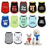 BBTO 12 Pieces Dog Shirts Pet Printed Clothes with Funny Letters Summer Pet T Shirts Cool Puppy Vest Breathable Dog Outfit Soft Cat Sweatshirt for Chihuahuas Cats Accessories, 12 Styles(Medium)