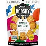 Kooshy Croutons - Mambo Italiano (Sourdough Bread, Garlic, Basil, Parmesan), All Natural, Vegetarian, Non-GMO Croutons for Salad, Soup and More, 5oz Pouch(1 Pack)